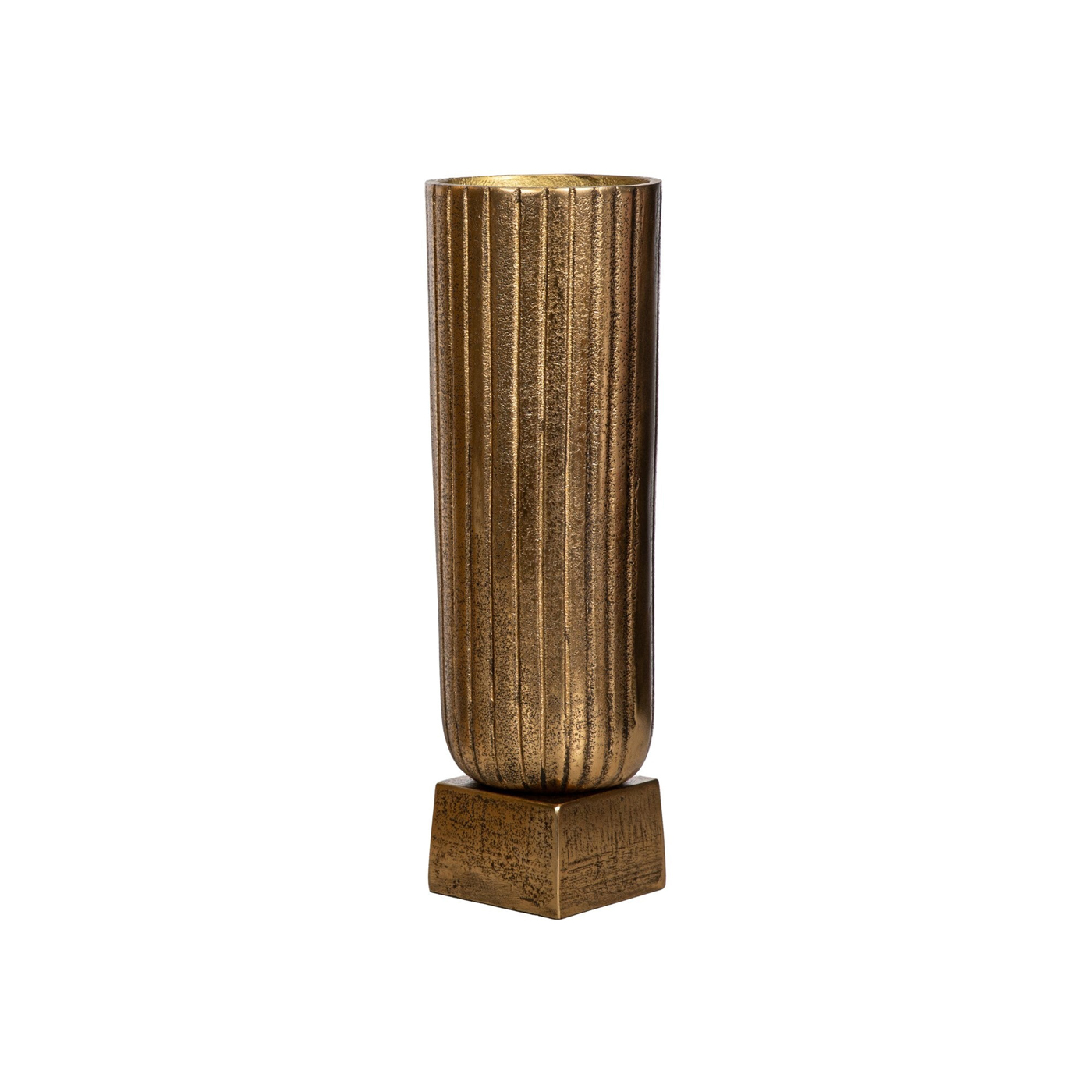 SSH COLLECTION Fluted 38cm Tall Vase - Antique Brass