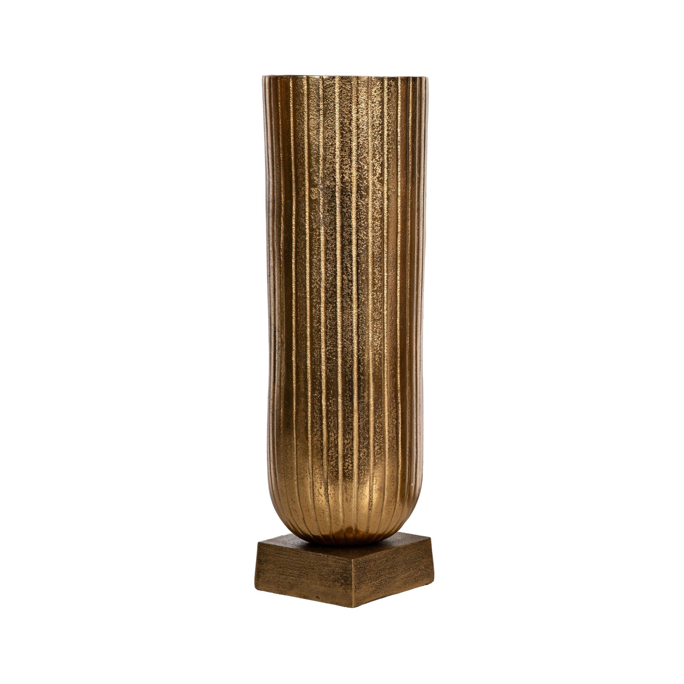 SSH COLLECTION Fluted 50cm Tall Vase - Antique Brass