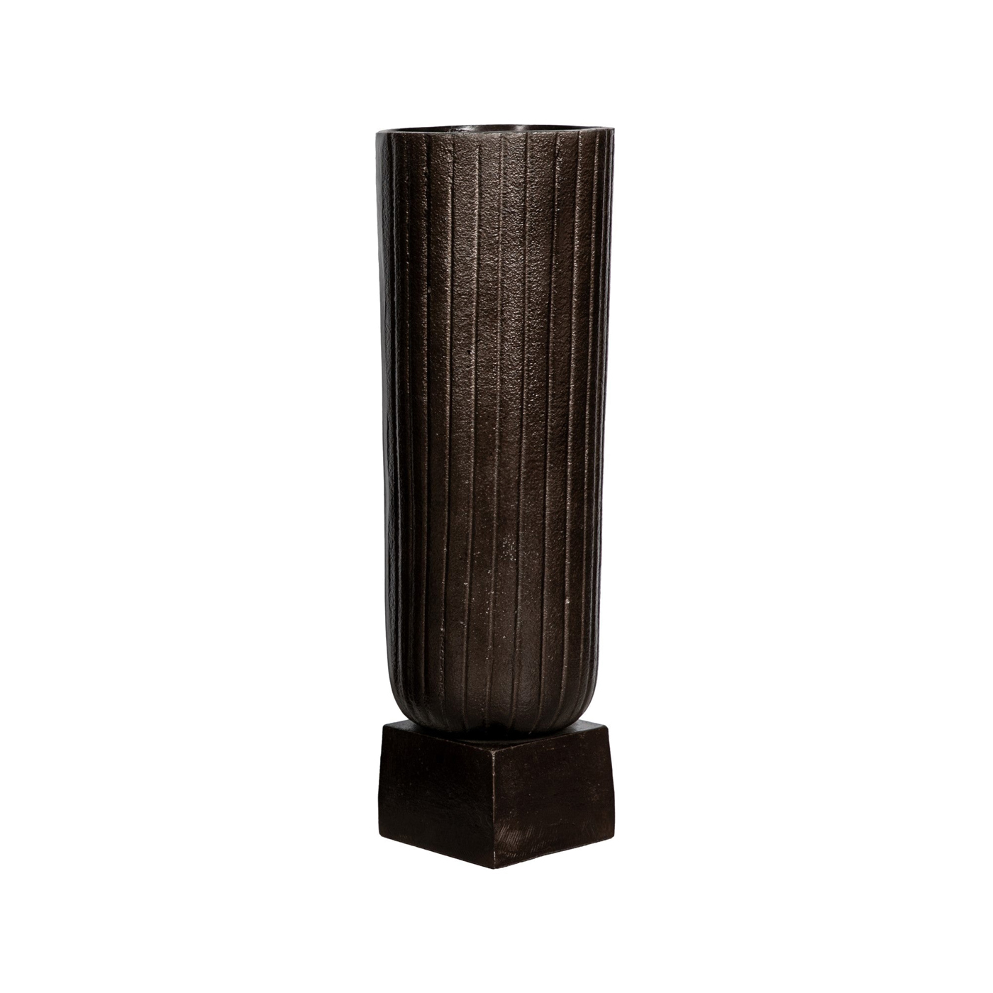 SSH COLLECTION Fluted 38cm Tall Vase - Antique Brown