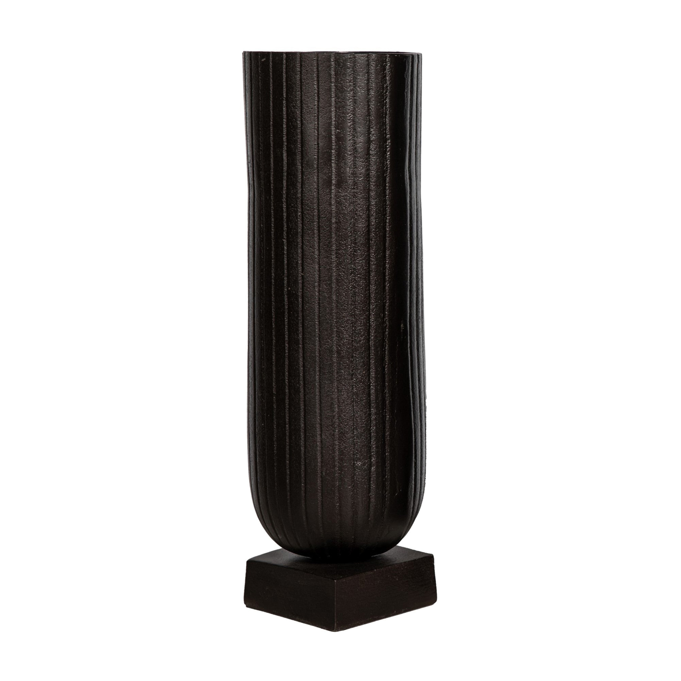 SSH COLLECTION Fluted 50cm Tall Vase - Antique Brown