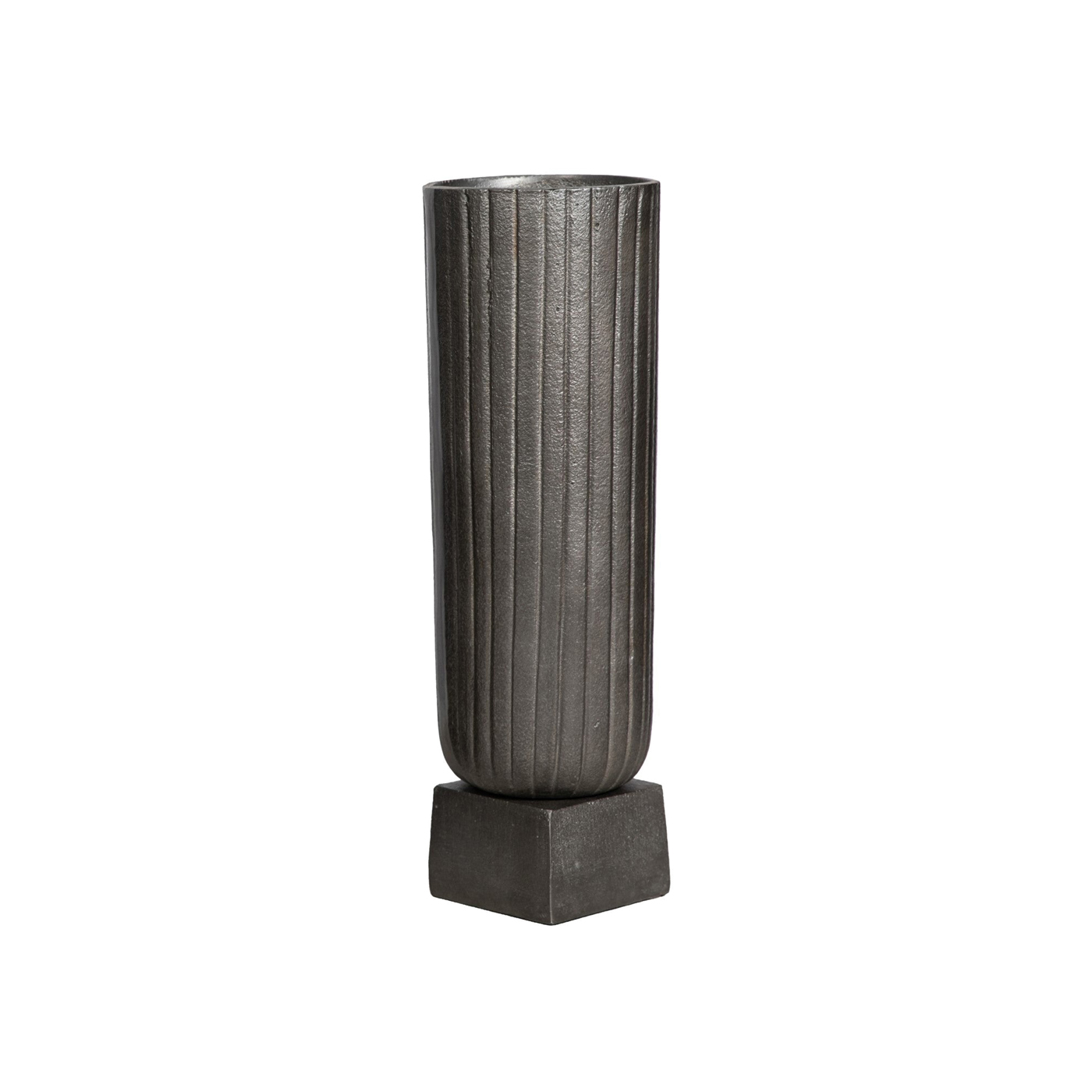 SSH COLLECTION Fluted 38cm Tall Vase - Antique Grey