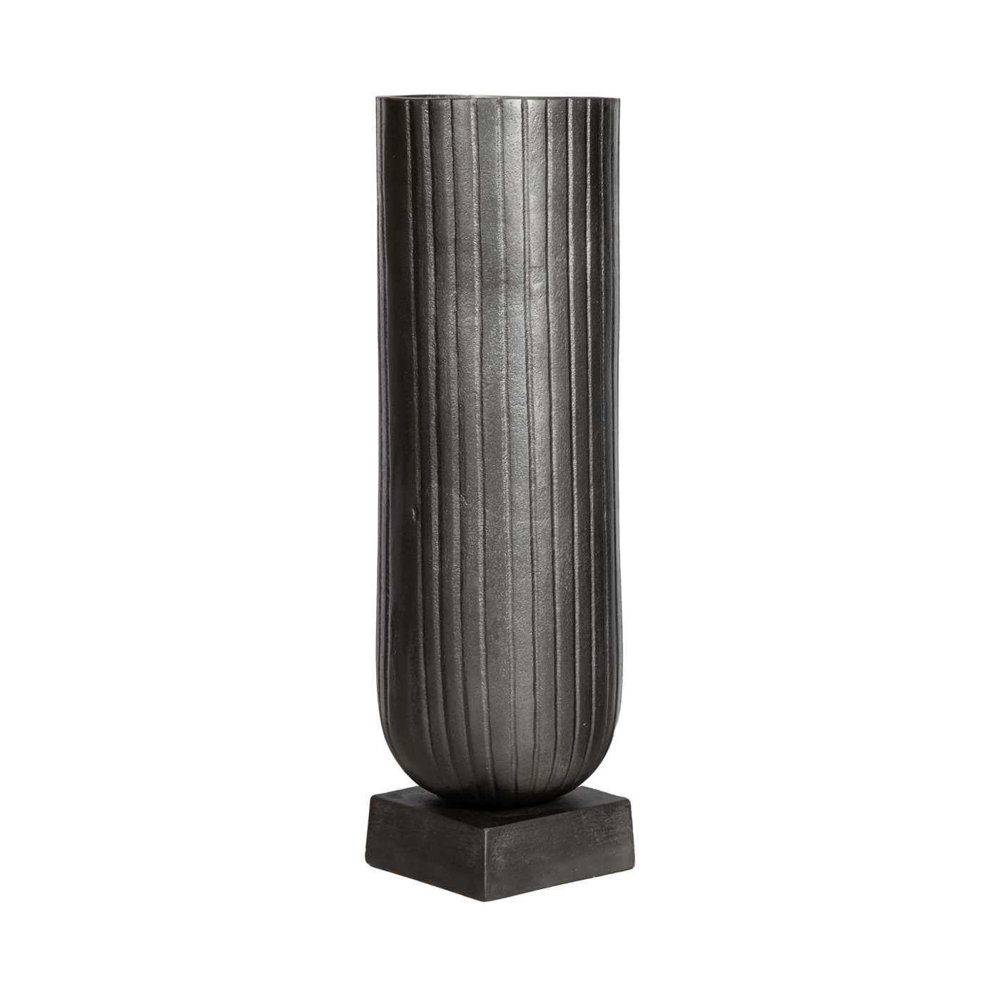 SSH COLLECTION Fluted 50cm Tall Vase - Antique Grey