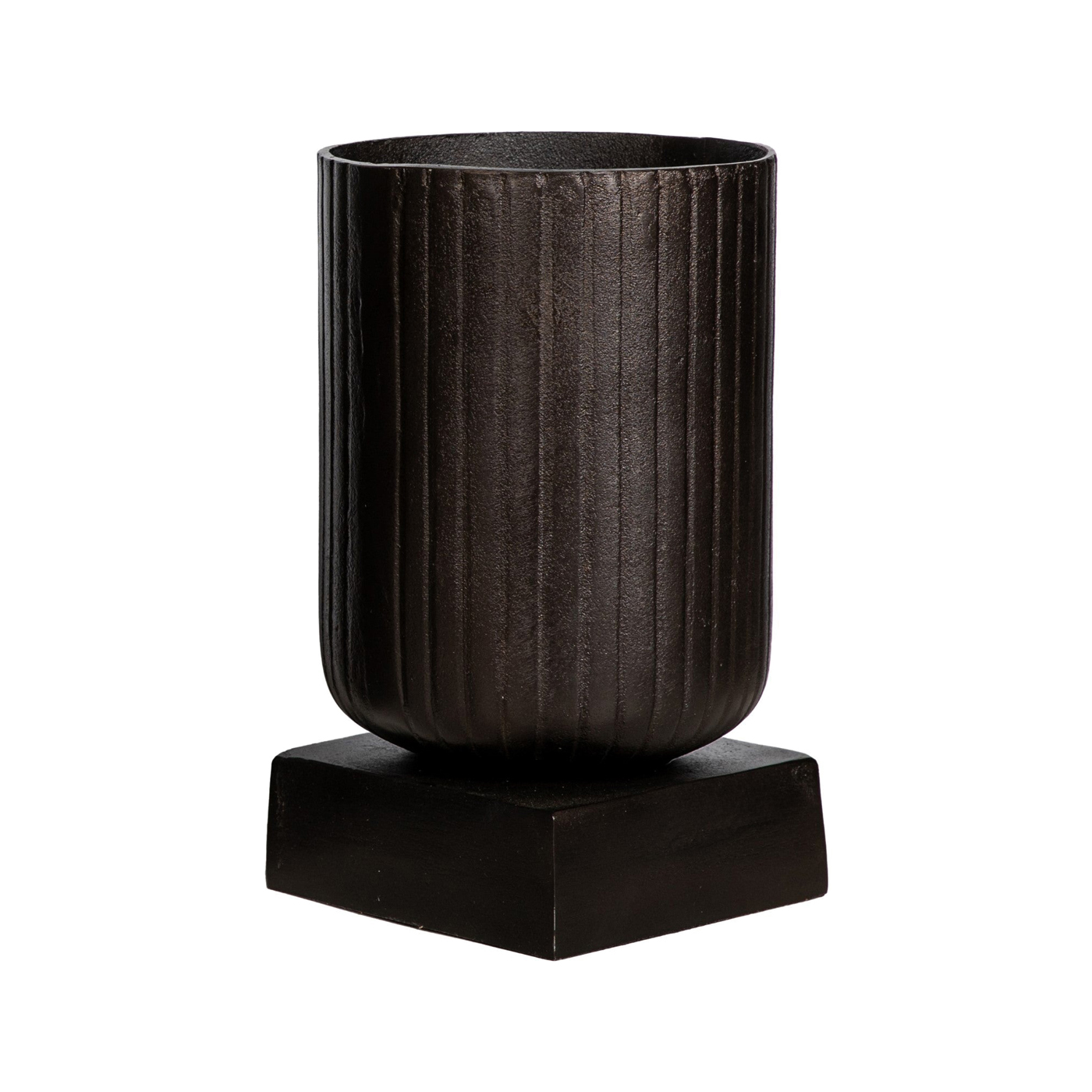 SSH COLLECTION Fluted 47cm Tall Pot - Antique Brown