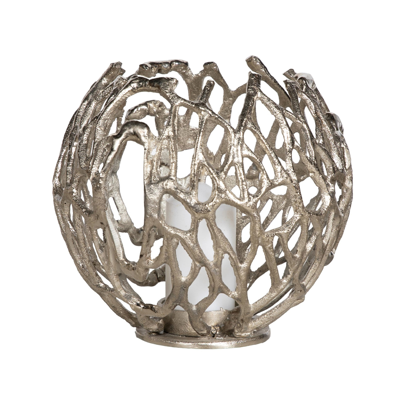 SSH COLLECTION Jali 21cm Wide Tea Light Candle Holder - Antique Nickel