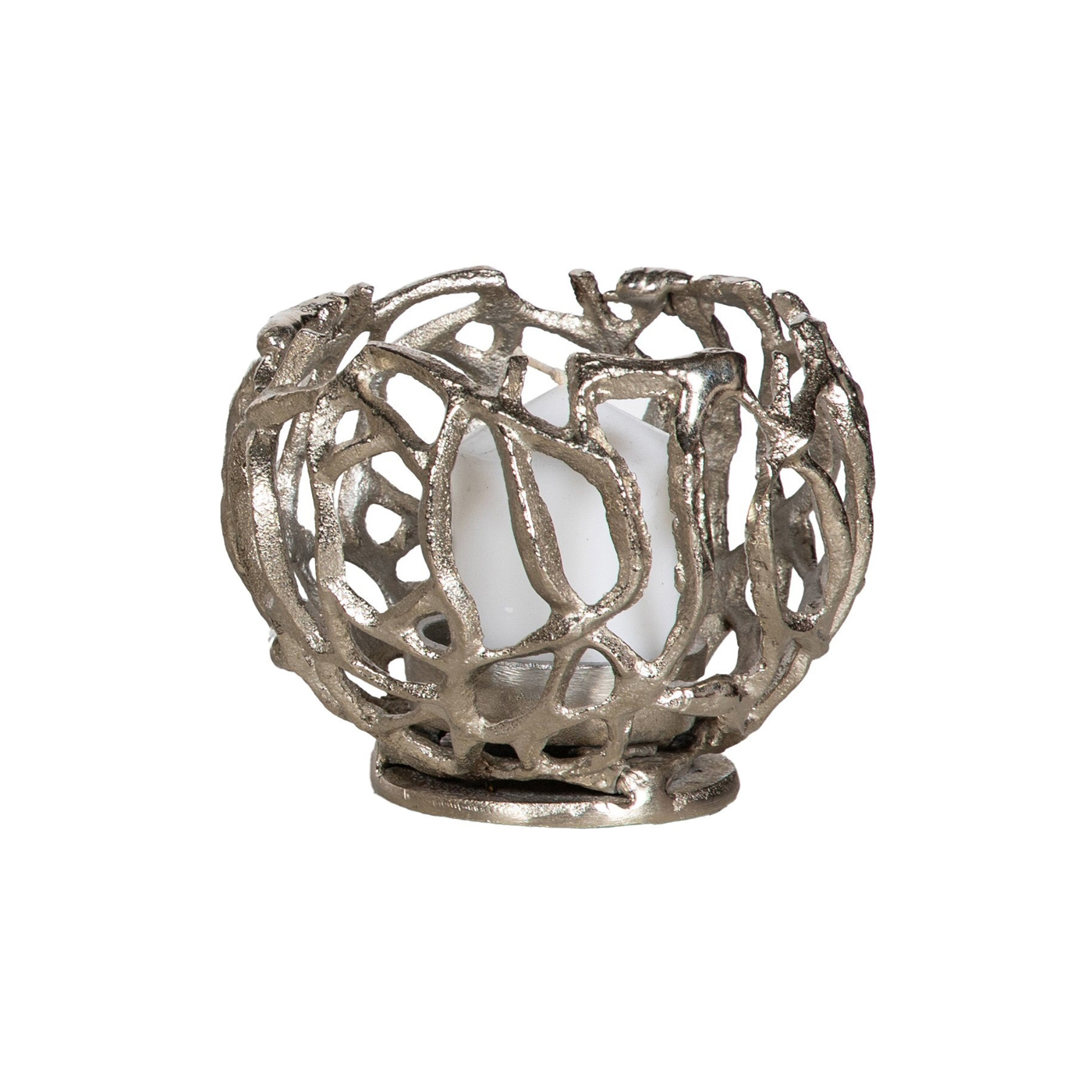 SSH COLLECTION Jali 15cm Wide Tea Light Candle Holder - Antique Nickel