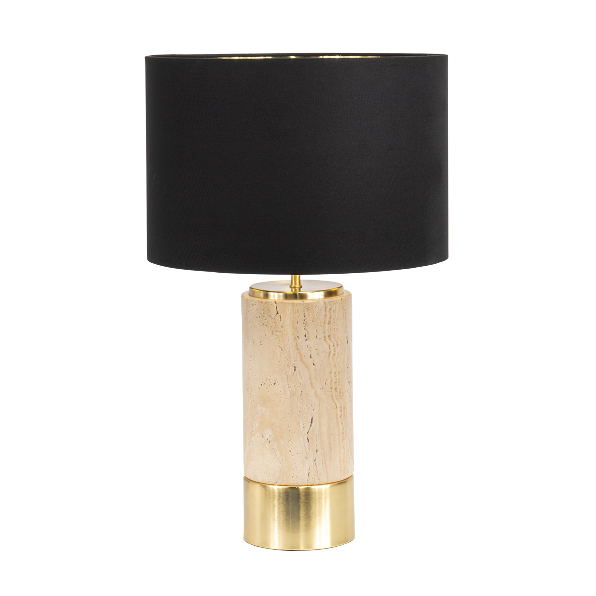 CAFE LIGHTING Paola Travertine Table Lamp - Black