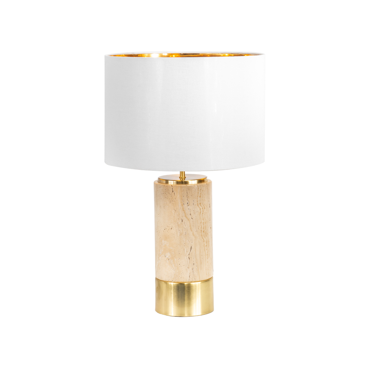 CAFE LIGHTING Paola Travertine Table Lamp - White