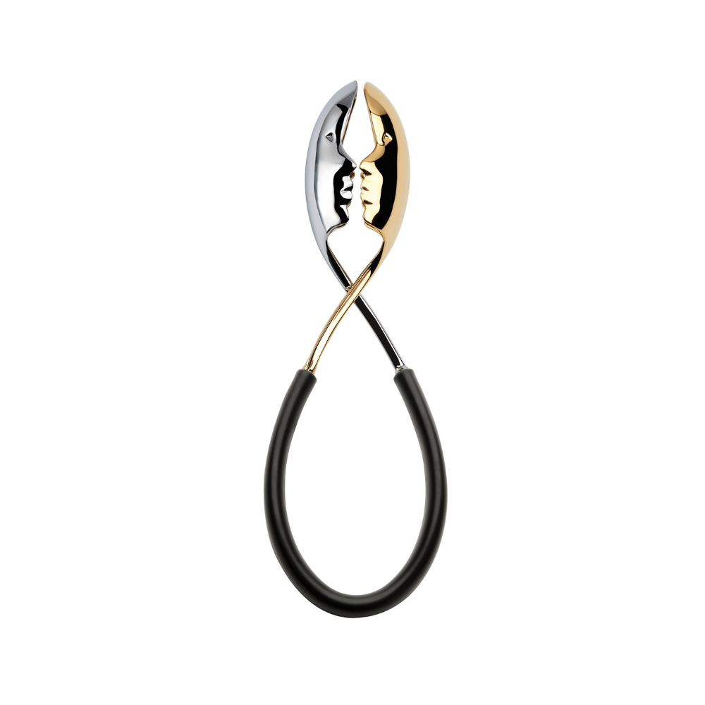 BUGATTI Kiss Salad Tongs - Black/Gold