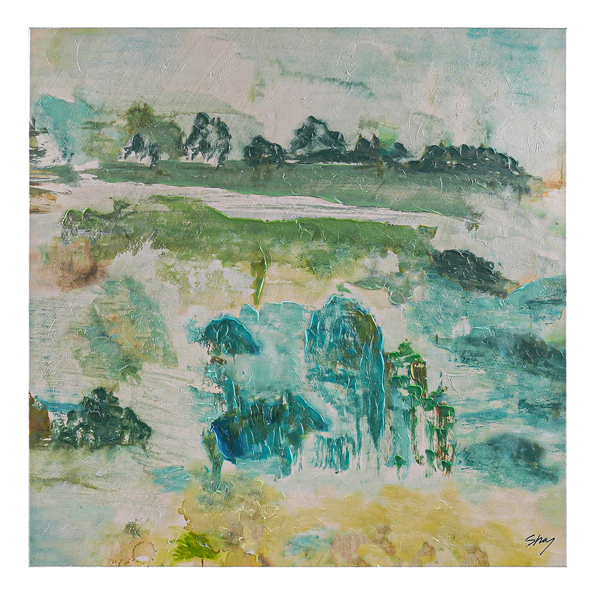 CAFE LIGHTING 'Calm Oasis Series II' Enhanced Canvas Print