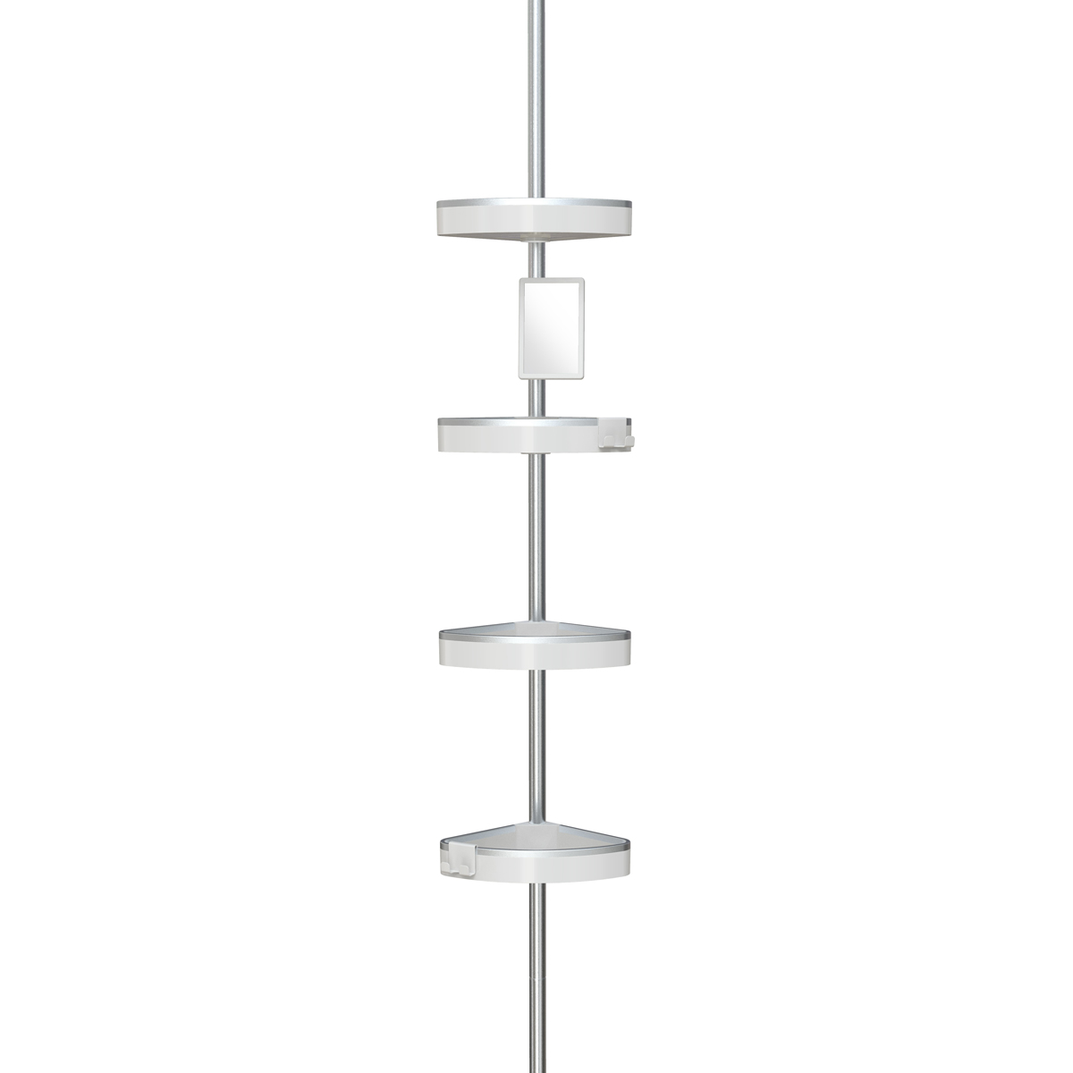 BETTER LIVING HiRISE 4 Tension Shower Caddy with Mirror - Mist Grey