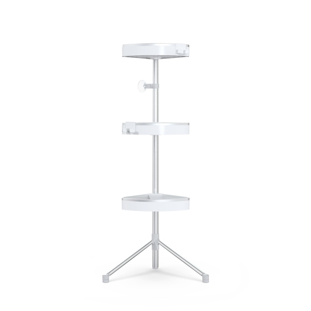 BETTER LIVING HiRise 3 Standing Shower Caddy - White/Aluminium