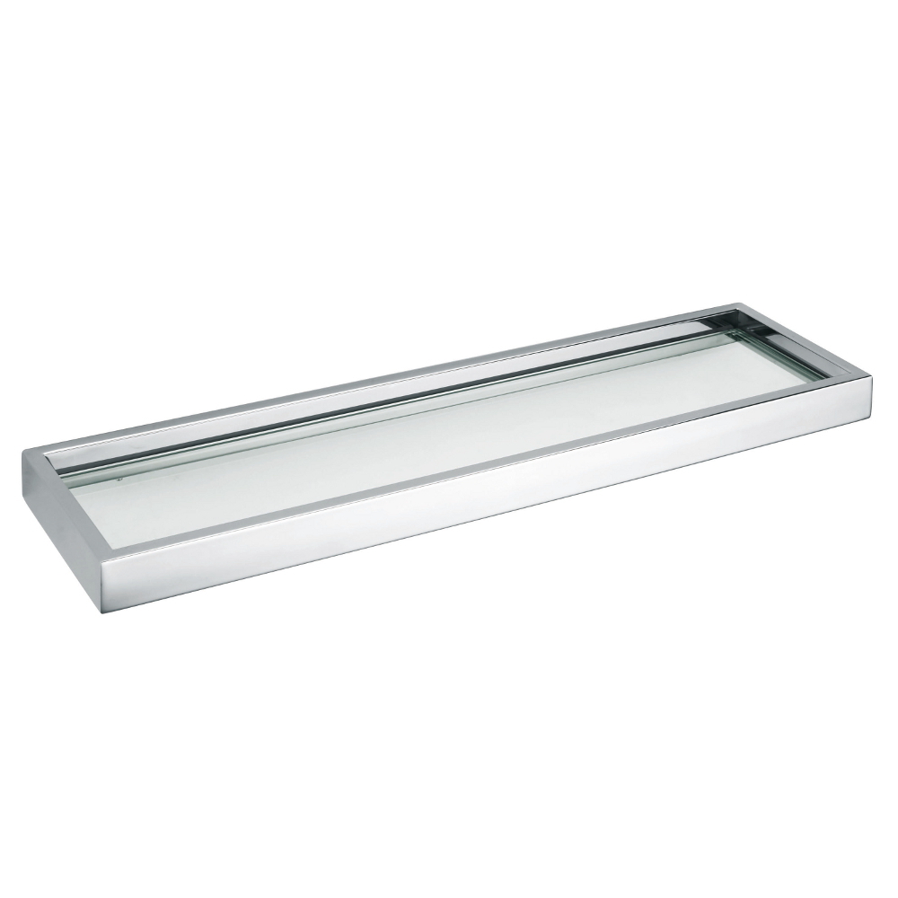 AGUZZO Montangna Glass Shelf with Stainless Steel Frame