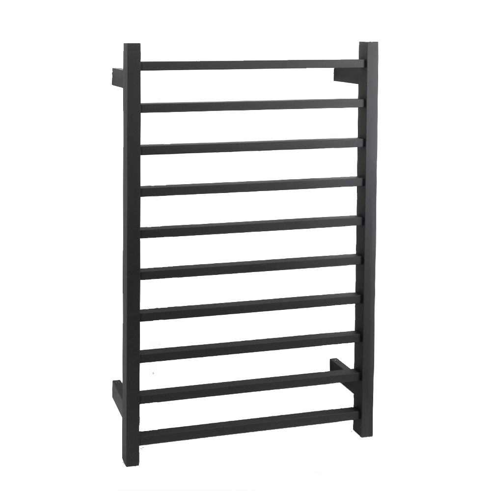 AGUZZO Ezy Fit Dual Wired Square Tube Heated Towel Rail 60 x 92cm - Matte Black