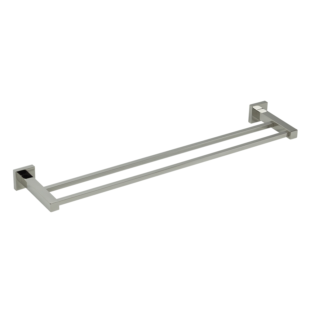 AGUZZO Quadro 600mm Double Towel Rail - Polished Stainless Steel