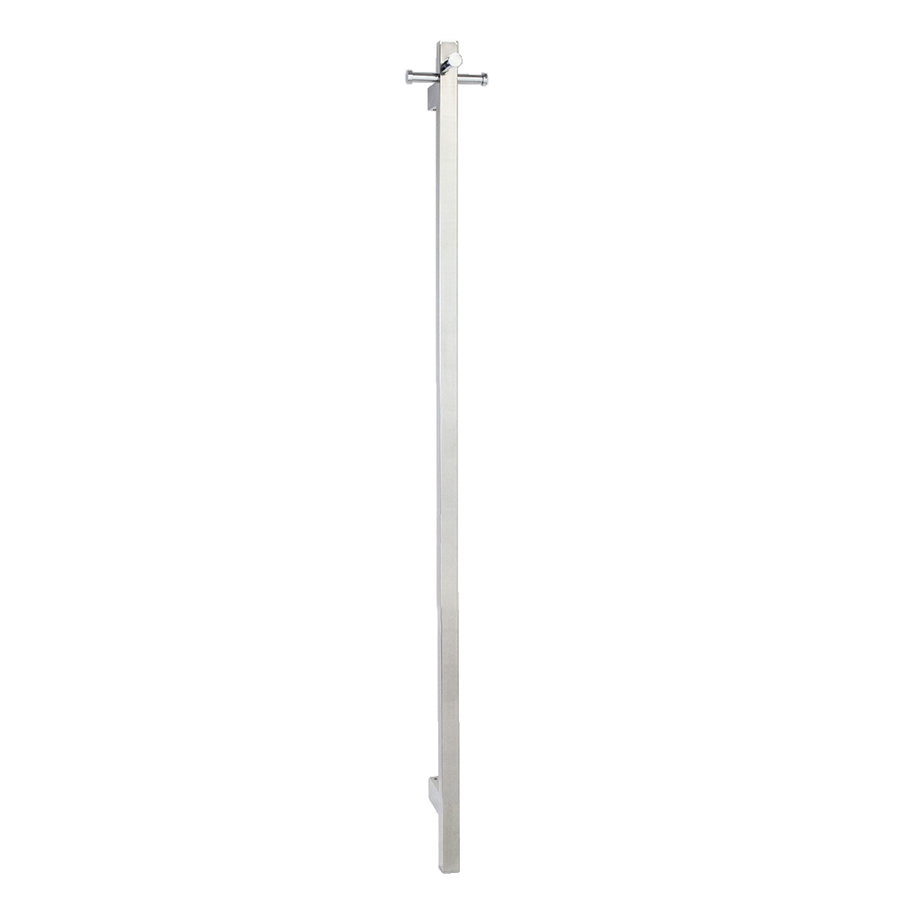 AGUZZO Ezy Fit Vertical Bottom Wired Heated Single Towel Rail - Polished SS