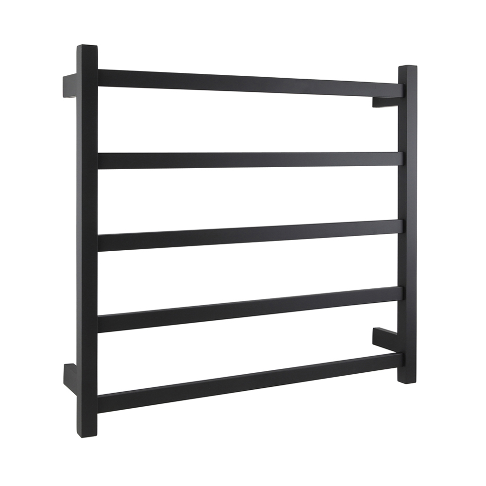 AGUZZO Ezy Fit Dual Wired Flat Tube Heated Towel Rail 75 x 70cm - Matte Black