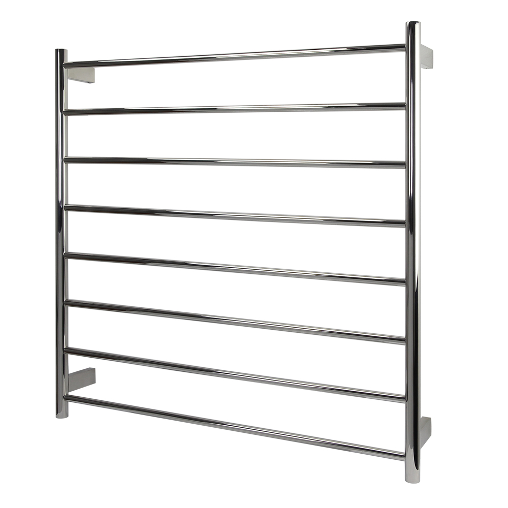 AGUZZO Ezy Fit Dual Wired Round Tube Heated Towel Rail 90 x 92cm - Polished SS