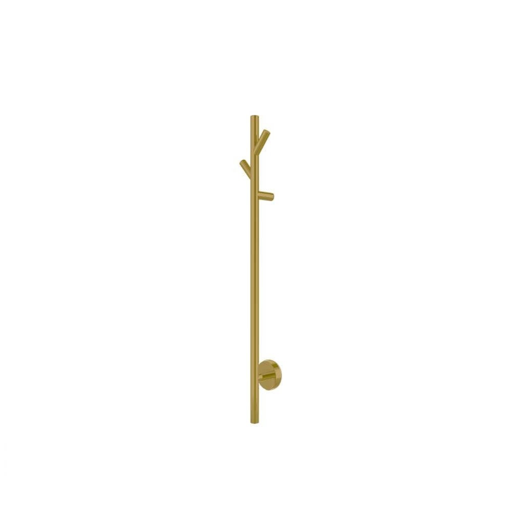 AGUZZO Ezy Fit 90cm Vertical Round Tube Heated Towel Rail Tree Style - Brushed Brass