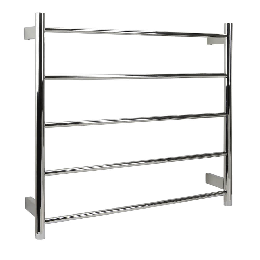 AGUZZO Ezy Fit Dual Wired Round Tube Heated Towel Rail 75 x 70cm - Brushed Nickel