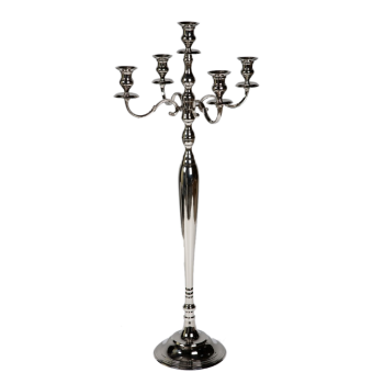 SSH COLLECTION Elizabeth 80cm Tall 5 Candle Candelabra - Brass with Nickel Finish