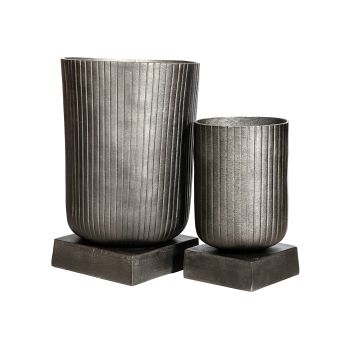 SSH COLLECTION Fluted 32cm Tall Pot - Antique Grey