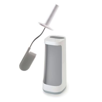 JOSEPH JOSEPH Flex Plus Toilet Brush and Stand with Storage Bay - White/Grey