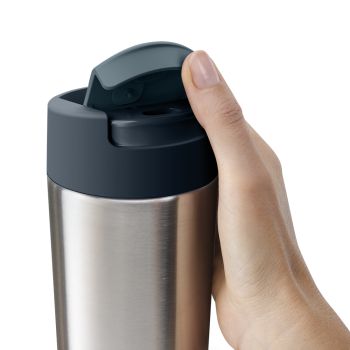 JOSEPH JOSEPH Sipp 454ml Large Steel Travel Mug - Grey