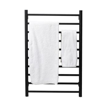 AGUZZO Ezy Fit Dual Wired Round Tube Heated Towel Rail 60 x 92cm - Matte Black