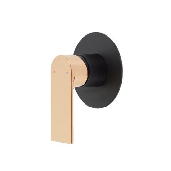 AGUZZO Prato Wall Mounted Bath & Shower Mixer - Matte Black With Rose Gold