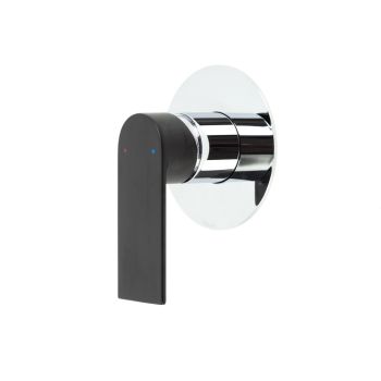 AGUZZO Prato Wall Mounted Bath & Shower Mixer - Chrome With Matte Black 