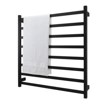 AGUZZO Ezy Fit Dual Wired Flat Tube Heated Towel Rail 90 x 92cm - Matte Black