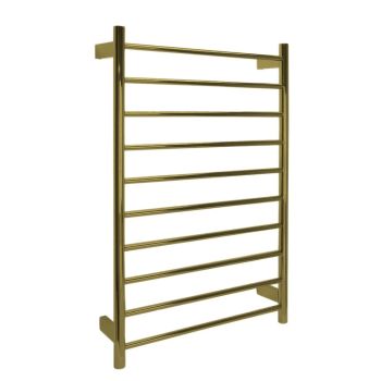 AGUZZO Ezy Fit Dual Wired Round Tube Heated Towel Rail 60 x 92cm - Brushed Brass