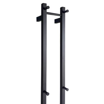 AGUZZO Ezy Fit Vertical Bottom Wired Heated Double Towel Rail - Matte Black