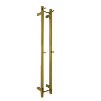 AGUZZO Ezy Fit Vertical Bottom Wired Heated Double Towel Rail - Brushed Brass