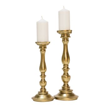 SSH COLLECTION Alexa 36cm Tall Single Candle Stand - Brass