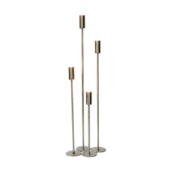 SSH COLLECTION Ava 110cm Tall Single Candle Stand - Nickel