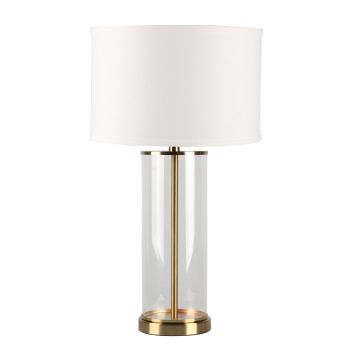 CAFE LIGHTING Left Bank Table Lamp - Brass with White Shade