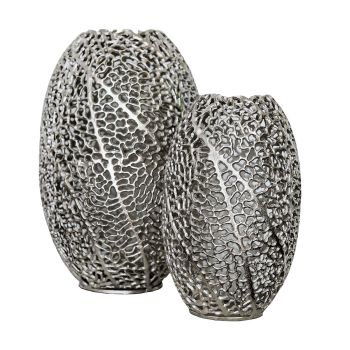 SSH COLLECTION Coral 50cm Tall Vase - Nickel