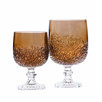 SSH COLLECTION Beker 20cm Tall Glass Goblet - Rustic Brown