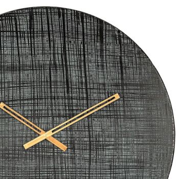 SSH COLLECTION Criss Cross 61cm Wide Round Wall Clock - Black