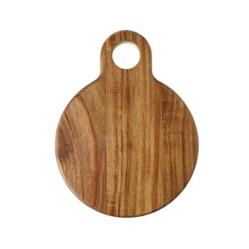 DAVIS & WADDELL Acacia and Brass Round Serving Board - Natural