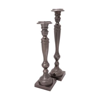 SSH COLLECTION Athena 48cm Single Candle Stand - Black Nickel Finish
