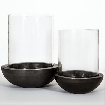 SSH COLLECTION Katrina 39cm Tall Hurricane Lamp - Black