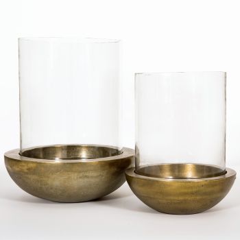 SSH COLLECTION Katrina 31cm Tall Hurricane Lamp - Brass