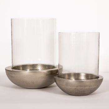 SSH COLLECTION Katrina 39cm Tall Hurricane Lamp - Nickel