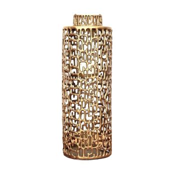 SSH COLLECTION Jali 58.5cm Tall Lantern/Vase - Antique Brass