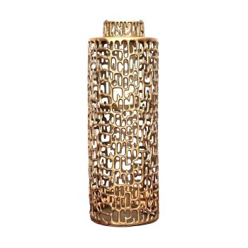 SSH COLLECTION Jali 68.5cm Tall Lantern/Vase - Antique Brass