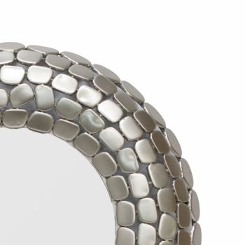 SSH COLLECTION Stone 61cm Round Wall Mirror - Matte Silver