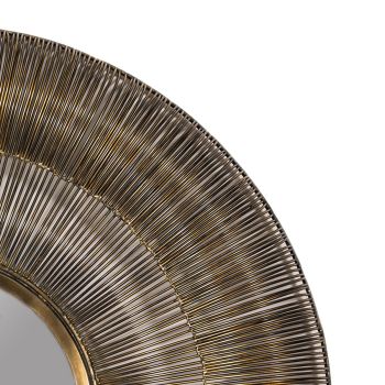 SSH COLLECTION Kronkel Medium 76cm Wide Round Wall Mirror - Brass
