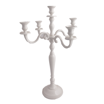 SSH COLLECTION Christine 60cm Tall 5 Candle Candelabra - White